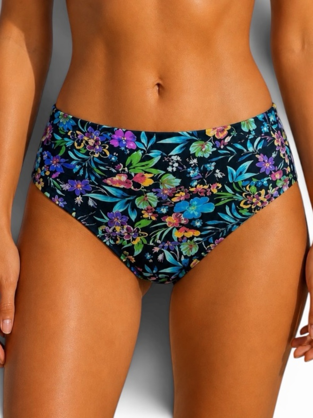 Profile by Gottex Women's Flora High Waist Swim Bottom Side Shirring NWT Sz 8
